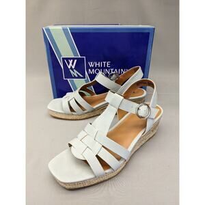 WHITE MOUNTAIN Women's Stormy Wedge Sandal, Cornflower Blue/Smooth, 9.5M